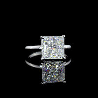 14K White Gold Princess Cut Solitaire Ring with 5.23 Carat Lab Grown Diamond - E VVS2 IGI Certified - Covaloro Fine Jewelry