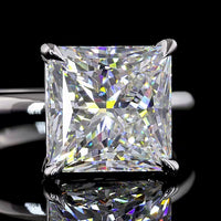 14K White Gold Princess Cut Solitaire Ring with 5.23 Carat Lab Grown Diamond - E VVS2 IGI Certified - Covaloro Fine Jewelry