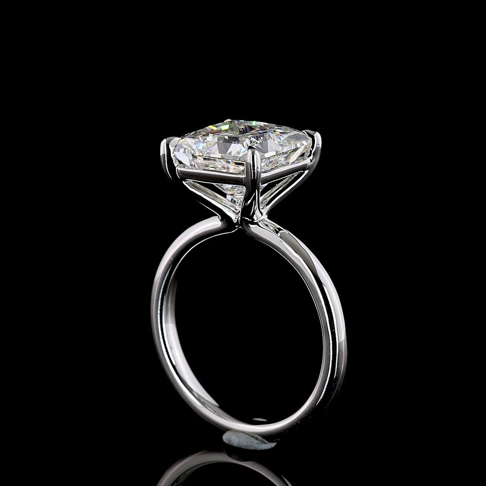 14K White Gold Princess Cut Solitaire Ring with 5.23 Carat Lab Grown Diamond - E VVS2 IGI Certified - Covaloro Fine Jewelry