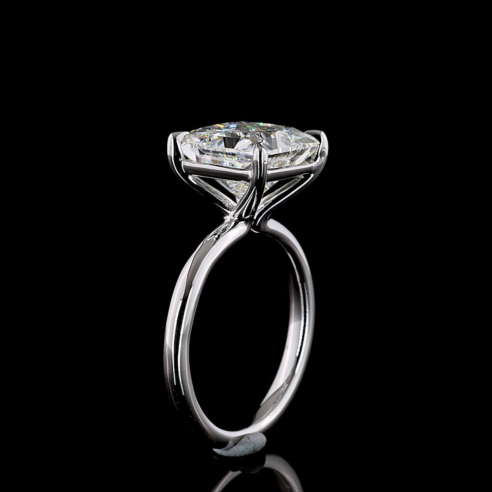 14K White Gold Princess Cut Solitaire Ring with 5.23 Carat Lab Grown Diamond - E VVS2 IGI Certified - Covaloro Fine Jewelry