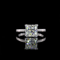 14K White Gold Princess Cut Solitaire Ring with Lab Diamond - 2.50 Carats Total Diamond Weight - Covaloro Fine Jewelry
