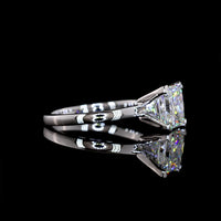 14K White Gold Princess Cut Solitaire Ring with Lab Diamond - 2.50 Carats Total Diamond Weight - Covaloro Fine Jewelry