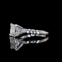14K White Gold Princess Cut Solitaire Ring with Lab Diamond - 2.50 Carats Total Diamond Weight - Covaloro Fine Jewelry