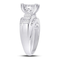 14K White Gold Princess Diamond Bridal Ring - 1 Carat Total Diamond Weight