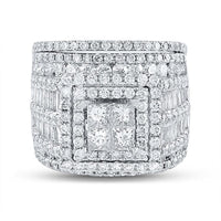 14K White Gold Princess Diamond Bridal Ring Set - 4 Carat Total Diamond Weight