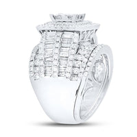 14K White Gold Princess Diamond Bridal Ring Set - 4 Carat Total Diamond Weight