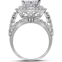 14K White Gold Princess Diamond Bridal Wedding Ring Set - 5.00 Carat Total Diamond Weight