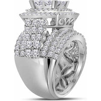 14K White Gold Princess Diamond Bridal Wedding Ring Set - 5.00 Carat Total Diamond Weight