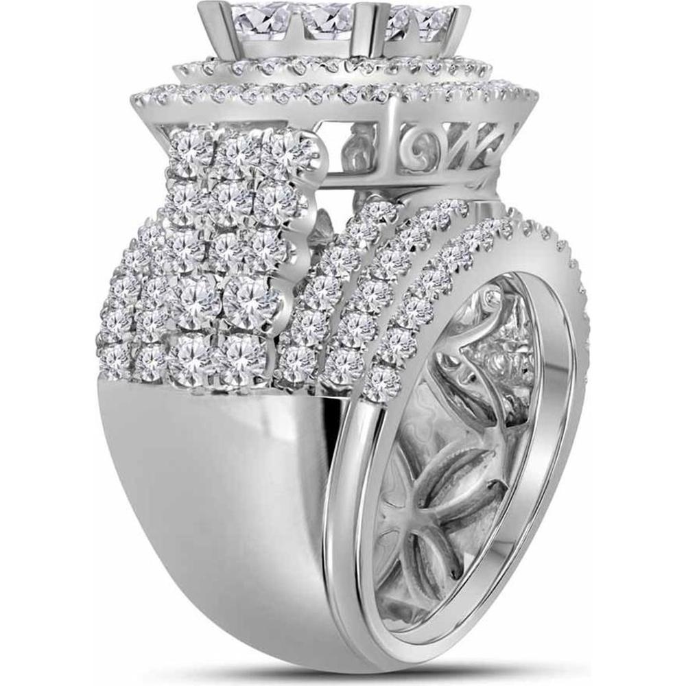 14K White Gold Princess Diamond Bridal Wedding Ring Set - 5.00 Carat Total Diamond Weight