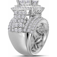 14K White Gold Princess Diamond Bridal Wedding Ring Set - 5.00 Carat Total Diamond Weight