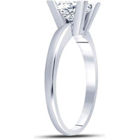 14K White Gold Princess Diamond Solitaire Bridal Ring 1 Carat Total Weight (Certified)