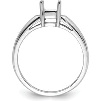 14K White Gold Princess Gemstone Ring Mounting - 4mm by Monteluci Fine Jewelry