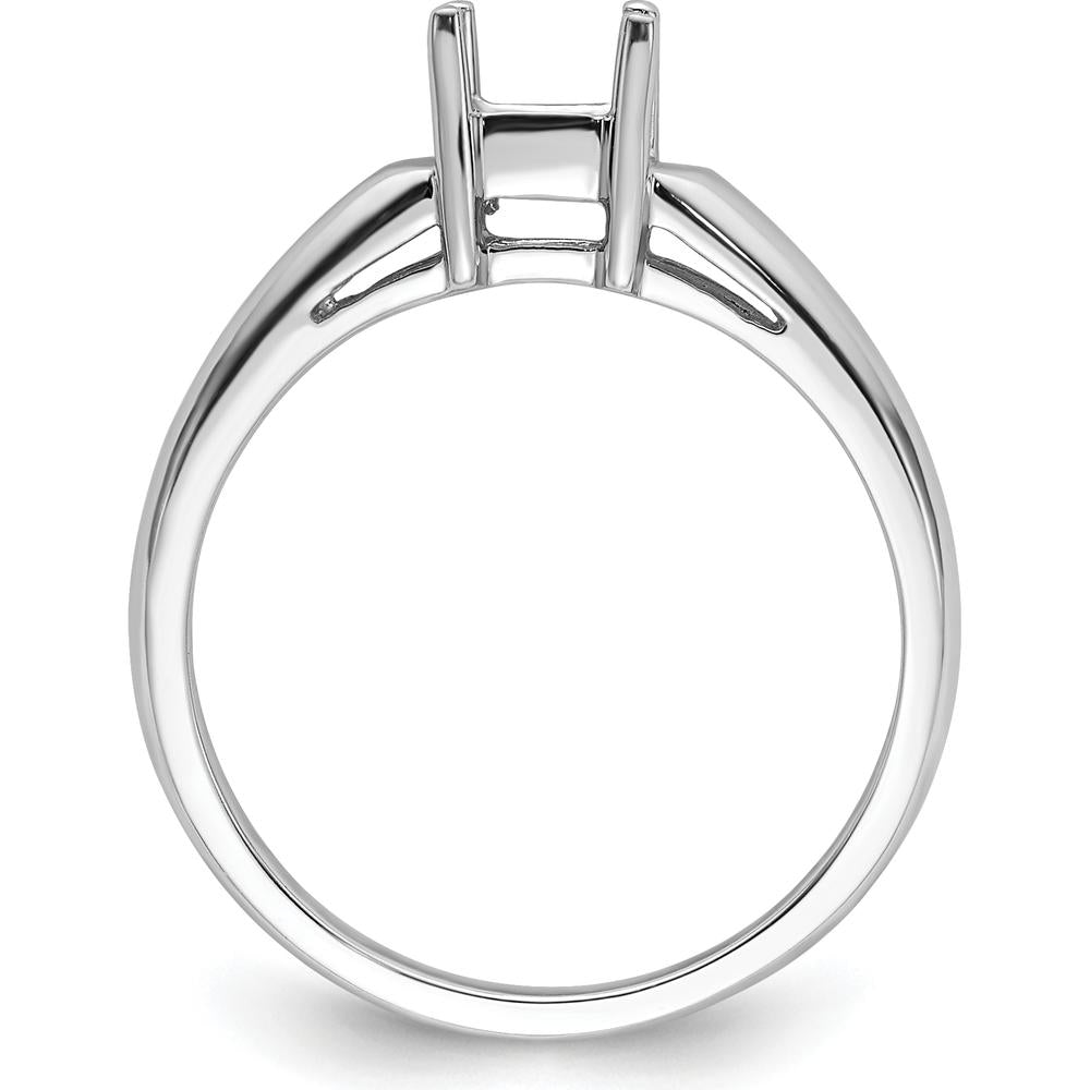 14K White Gold Princess Gemstone Ring Mounting - 4mm by Monteluci Fine Jewelry