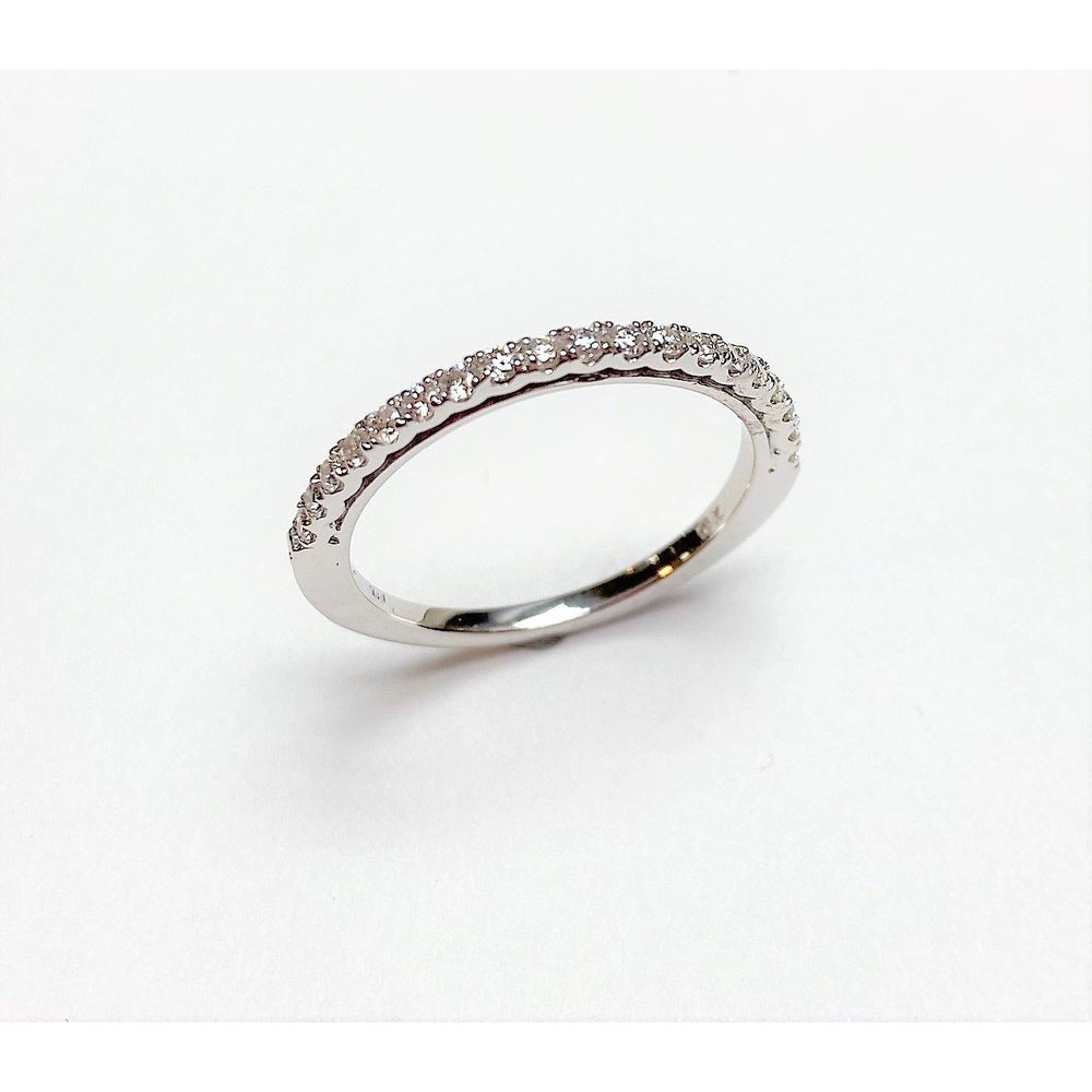 14K White Gold Prong-Set Round Diamond Wedding Band - 0.30 Carat Total Diamond Weight by Auriventus