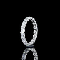 14K White Gold Radiant Cut Diamond Eternity Band with East-West U-Prong Setting - 1.89 Carat Total Weight (Lab Grown) - Covaloro Fine Jewelry