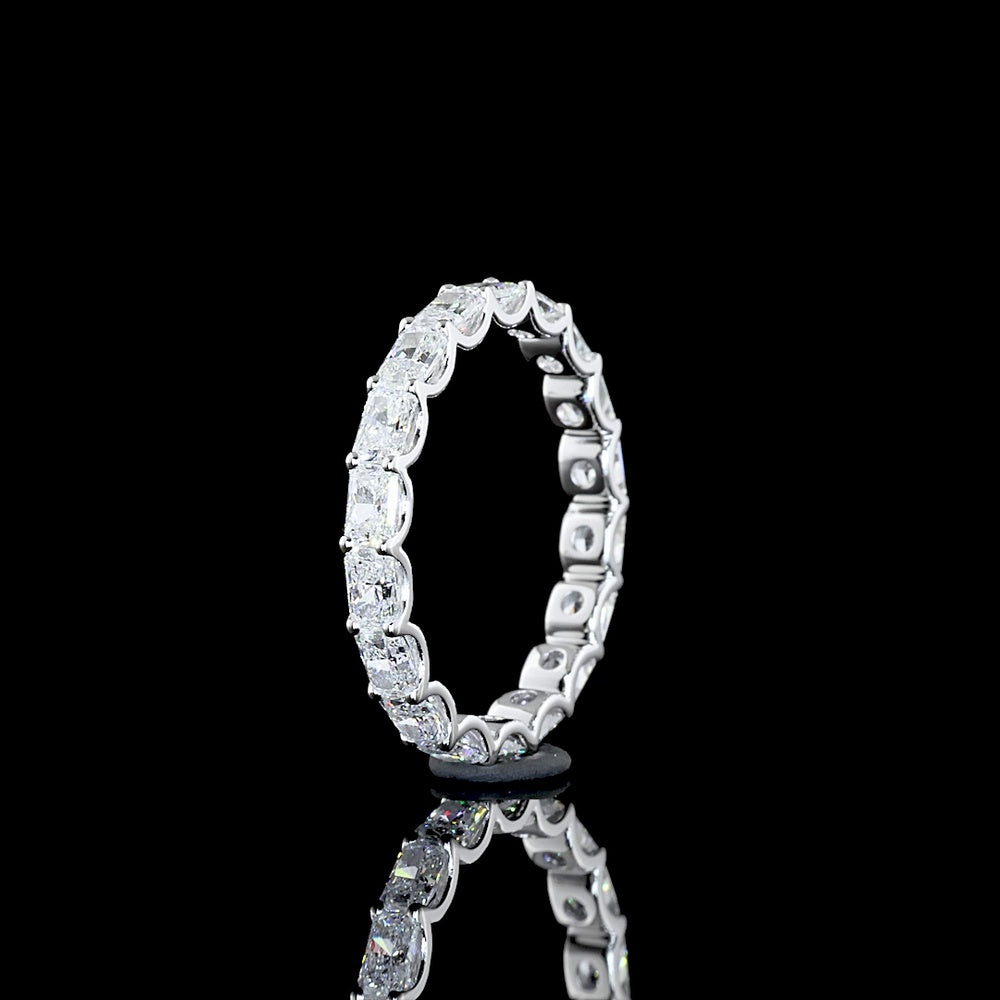 14K White Gold Radiant Cut Diamond Eternity Band with East-West U-Prong Setting - 1.89 Carat Total Weight (Lab Grown) - Covaloro Fine Jewelry