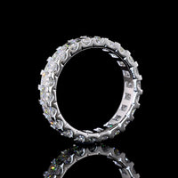 14K White Gold Radiant Cut Diamond Eternity Band with U-Prong Setting - 3.22 Carat Total Weight Lab Diamonds - Covaloro Fine Jewelry