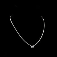 14K White Gold Radiant Cut East-West Tennis Necklace with 1.75 Carats Center and 4.31 Carats Brilliant Cut Lab Diamonds - 6.06 Total Carat Weight - Covaloro Fine Jewelry