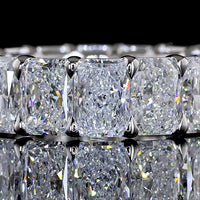 14K White Gold Radiant Cut Eternity Band with 16 Prong-Set Lab Diamonds - E-F VS1 Clarity - 8.47 Carat Total Diamond Weight - Covaloro Fine Jewelry