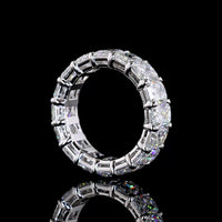 14K White Gold Radiant Cut Eternity Band with 16 Prong-Set Lab Diamonds - E-F VS1 Clarity - 8.47 Carat Total Diamond Weight - Covaloro Fine Jewelry