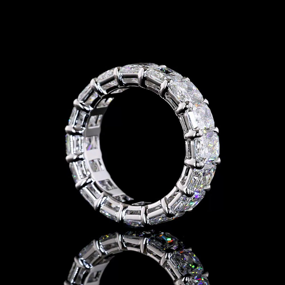 14K White Gold Radiant Cut Eternity Band with 16 Prong-Set Lab Diamonds - E-F VS1 Clarity - 8.47 Carat Total Diamond Weight - Covaloro Fine Jewelry