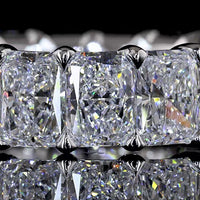 14K White Gold Radiant Cut Eternity Band with 18 Lab Grown Diamonds - 6.53 Carats Total Carat Weight, E-F Color VS Clarity - Covaloro Fine Jewelry