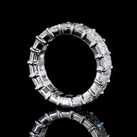 14K White Gold Radiant Cut Eternity Band with 18 Lab Grown Diamonds - 6.53 Carats Total Carat Weight, E-F Color VS Clarity - Covaloro Fine Jewelry