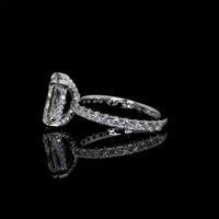 14K White Gold Radiant Cut Hidden Halo Ring with 1.01 Carat D VVS2 Lab-Grown Center Diamond and 0.34 Carat Brilliant Cut Accent Diamonds - 1.35 Carat Total Diamond Weight - Covaloro Fine Jewelry