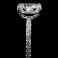 14K White Gold Radiant Cut Hidden Halo Ring with 1.01 Carat D VVS2 Lab-Grown Center Diamond and 0.34 Carat Brilliant Cut Accent Diamonds - 1.35 Carat Total Diamond Weight - Covaloro Fine Jewelry