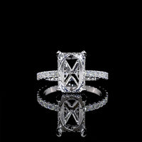 14K White Gold Radiant Cut Hidden Halo Ring with Lab Diamonds - 3.07 Carat Center E VVS2 and 3.69 Carat Total Diamond Weight - Covaloro Fine Jewelry