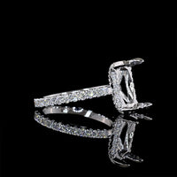 14K White Gold Radiant Cut Hidden Halo Ring with Lab Diamonds - 3.07 Carat Center E VVS2 and 3.69 Carat Total Diamond Weight - Covaloro Fine Jewelry