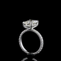 14K White Gold Radiant Cut Hidden Halo Ring with Lab Diamonds - 5.01 Carat Total Diamond Weight (4.09 Carat Center) - Covaloro Fine Jewelry
