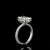 14K White Gold Radiant Cut Hidden Halo Ring with Lab Diamonds - 5.01 Carat Total Diamond Weight (4.09 Carat Center) - Covaloro Fine Jewelry