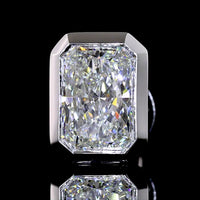 14K White Gold Radiant Cut Lab Diamond Bezel Set Stud Earrings - 2.05 Total Carat Weight, E VS1 Clarity - Covaloro Fine Jewelry
