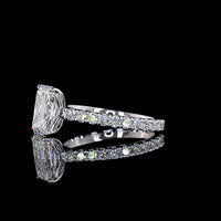 14K White Gold Radiant Cut Lab Diamond Engagement Ring with 2.05 Carat Center Stone and Accented Shank - 2.73 Total Carat Weight, IGI Certified - Covaloro Fine Jewelry