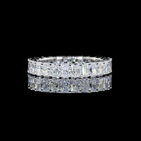 14K White Gold Radiant Cut Lab Diamond Eternity Band - 1.95 Carat Total Weight, 27 Stones, E-F Color VS Clarity - Covaloro Fine Jewelry