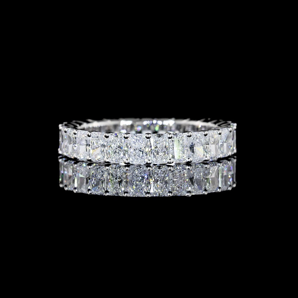 14K White Gold Radiant Cut Lab Diamond Eternity Band - 1.95 Carat Total Weight, 27 Stones, E-F Color VS Clarity - Covaloro Fine Jewelry