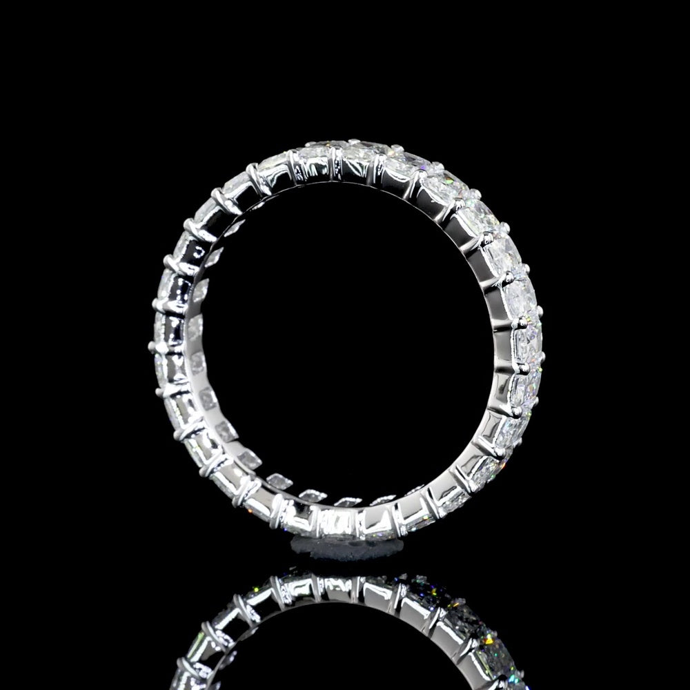 14K White Gold Radiant Cut Lab Diamond Eternity Band - 1.95 Carat Total Weight, 27 Stones, E-F Color VS Clarity - Covaloro Fine Jewelry