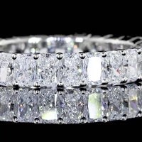 14K White Gold Radiant Cut Lab Diamond Eternity Band - 1.95 Carat Total Weight, 27 Stones, E-F Color VS Clarity - Covaloro Fine Jewelry