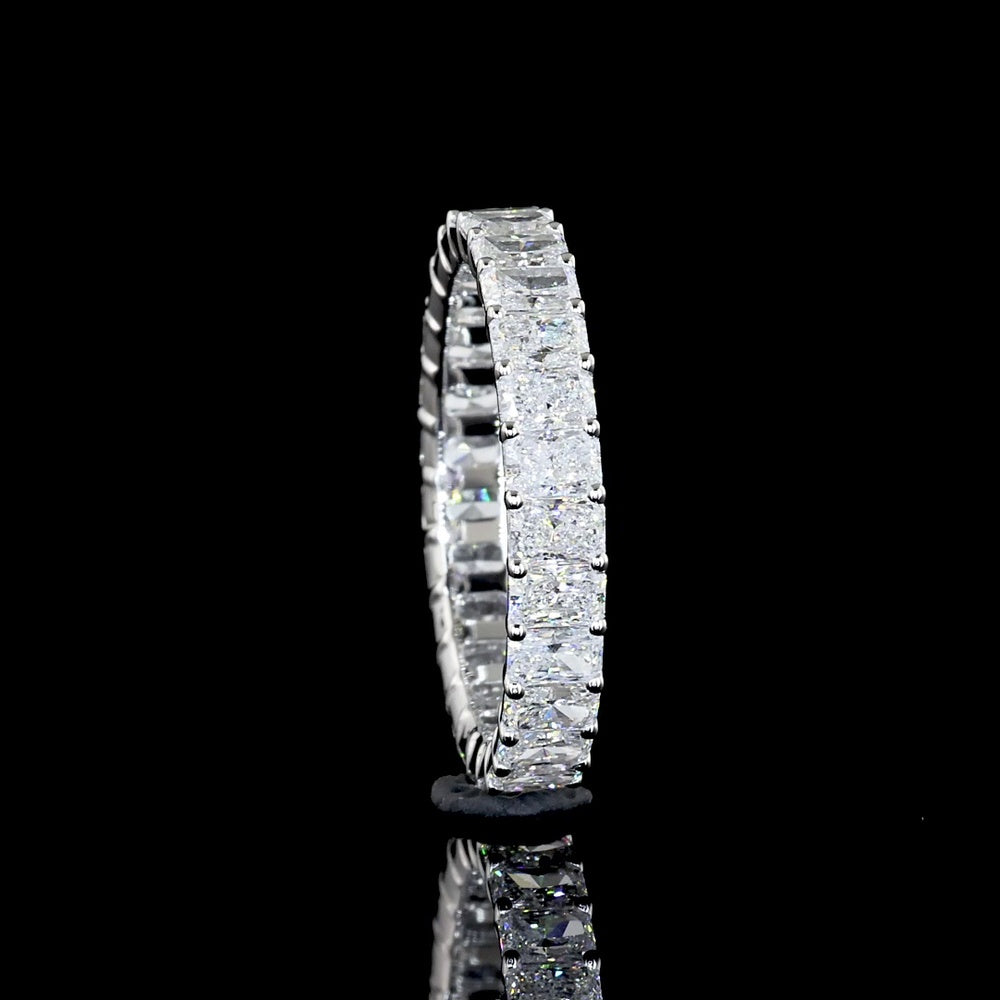14K White Gold Radiant Cut Lab Diamond Eternity Band - 1.95 Carat Total Weight, 27 Stones, E-F Color VS Clarity - Covaloro Fine Jewelry