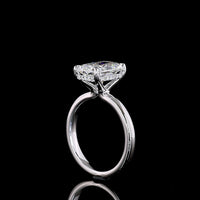 14K White Gold Radiant Cut Lab Diamond Hidden Halo Engagement Ring - 3.26 Carat Total Diamond Weight, E VS1 Center - Covaloro Fine Jewelry