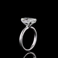 14K White Gold Radiant Cut Lab Diamond Hidden Halo Engagement Ring - 3.26 Carat Total Diamond Weight, E VS1 Center - Covaloro Fine Jewelry
