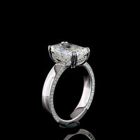 14K White Gold Radiant Cut Lab Diamond Hidden Halo Ring - 3.56 Carats Center Stone, 3.94 Carats Total Weight with E VVS2 Clarity - Covaloro Fine Jewelry