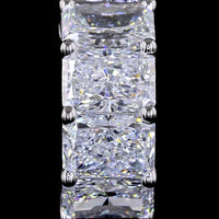 14K White Gold Radiant Cut Lab Diamond Huggie Earrings - 4.19 Carats Total Diamond Weight (E-F VS Clarity) - Covaloro Fine Jewelry