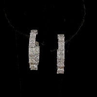 14K White Gold Radiant Cut Lab Diamond Huggie Earrings - 5.15 Carat Total Weight (E-F Color, VS1 Clarity, 20 Stones) - Covaloro Fine Jewelry