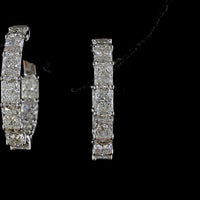 14K White Gold Radiant Cut Lab Diamond Huggie Earrings - 5.15 Carat Total Weight (E-F Color, VS1 Clarity, 20 Stones) - Covaloro Fine Jewelry