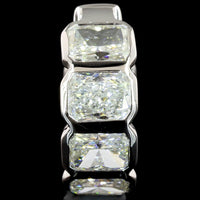 14K White Gold Radiant Cut Lab Diamond Huggie Earrings with Bezel Setting - 3.95 Carat Total Weight (E-F Color, VS2 Clarity) - Covaloro Fine Jewelry