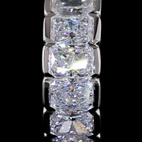 14K White Gold Radiant Cut Lab Diamond Huggie Earrings with Half Bezel Setting - 2.06 Carats Total Diamond Weight - Covaloro Fine Jewelry