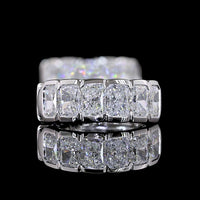 14K White Gold Radiant Cut Lab Diamond Huggie Earrings with Half Bezel Setting - 2.06 Carats Total Diamond Weight - Covaloro Fine Jewelry