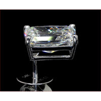14K White Gold Radiant Cut Lab Diamond Stud Earrings with North-South Prong Setting - 3.18 Carat Total Diamond Weight, IGI Certified I-J VS2 - Covaloro Fine Jewelry